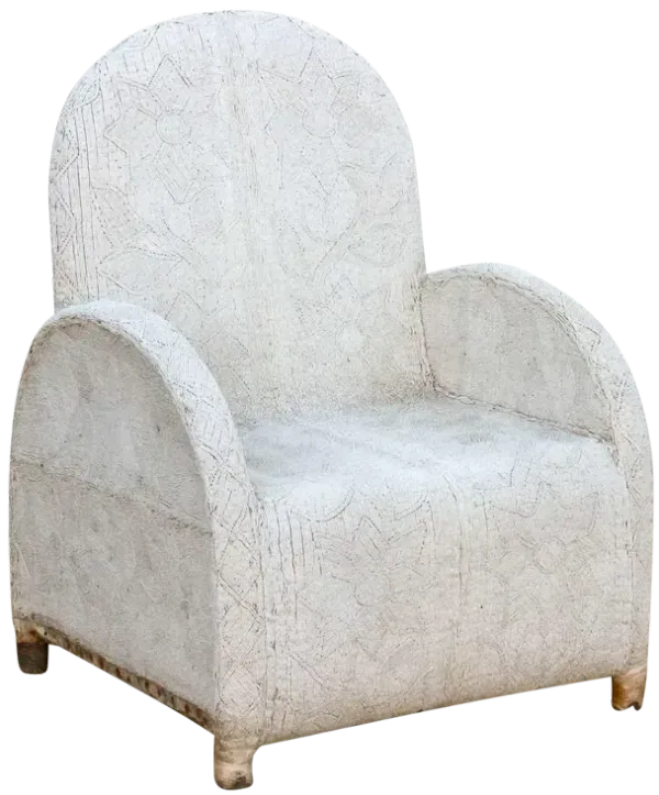 Royal White Cloud African Yoruba Chair