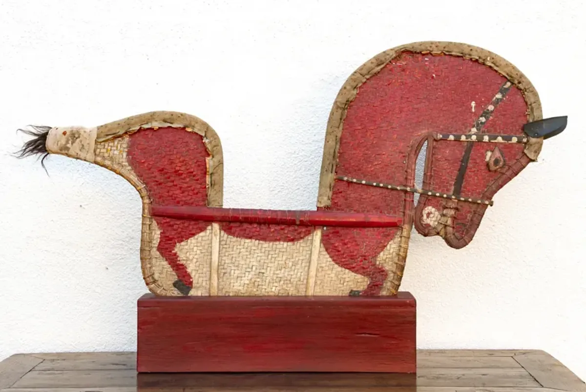 Antique Javanese Bamboo & Rattan Horse