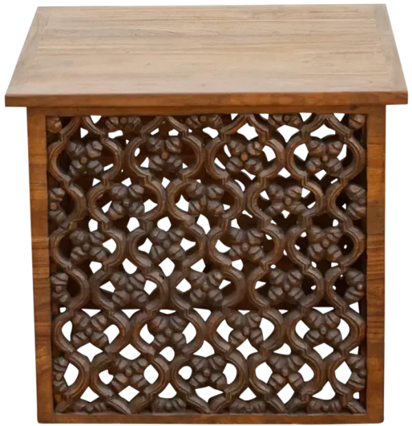 Mid-Century Style Carved Floral Table