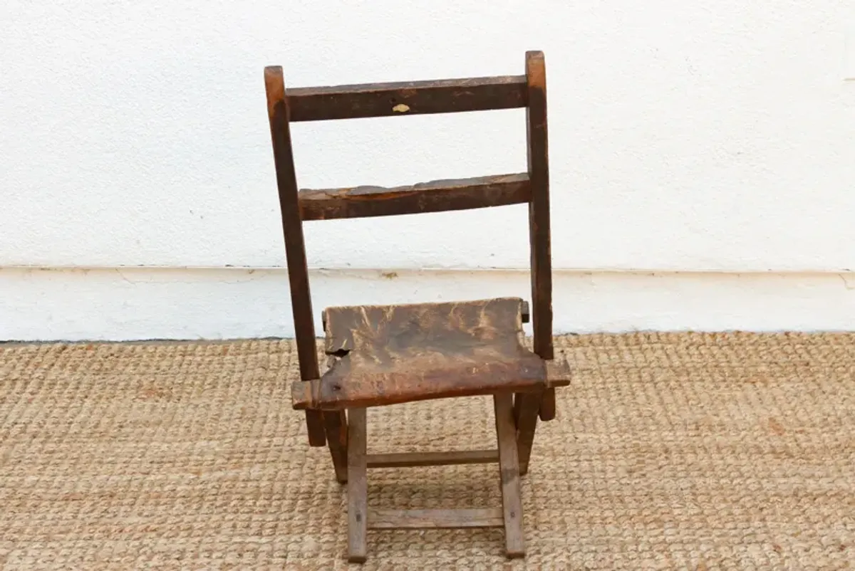 Antique Folding Travelers' Chair - de-cor