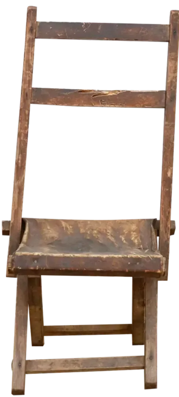 Antique Folding Travelers' Chair - de-cor