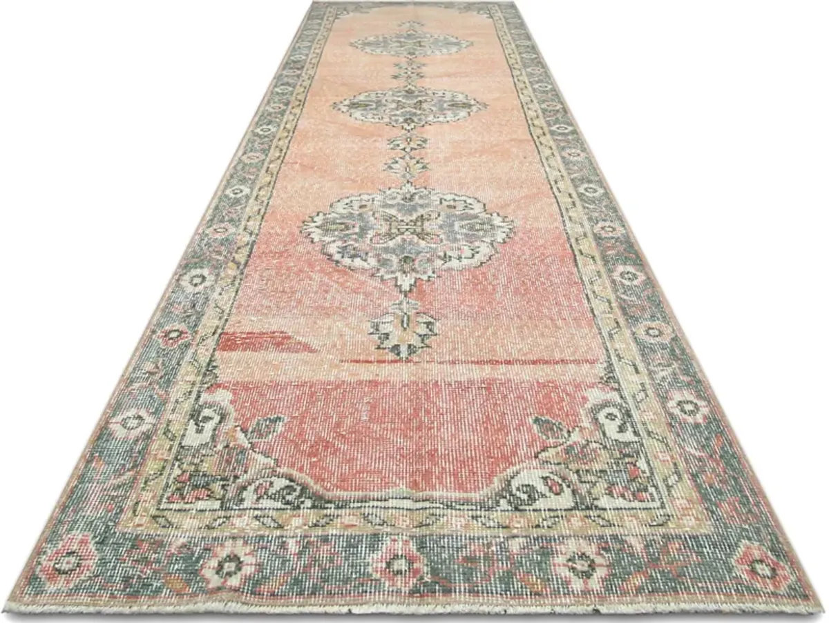 1960sTurkish Oushak Runner-3' x 11'9" - pink