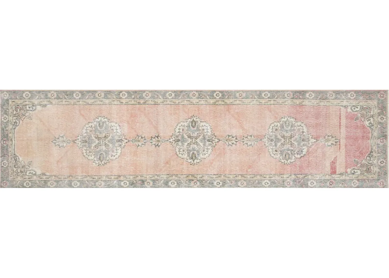 1960sTurkish Oushak Runner-3' x 11'9" - pink