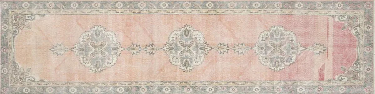 1960sTurkish Oushak Runner-3' x 11'9" - pink