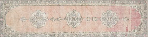 1960sTurkish Oushak Runner-3' x 11'9" - pink