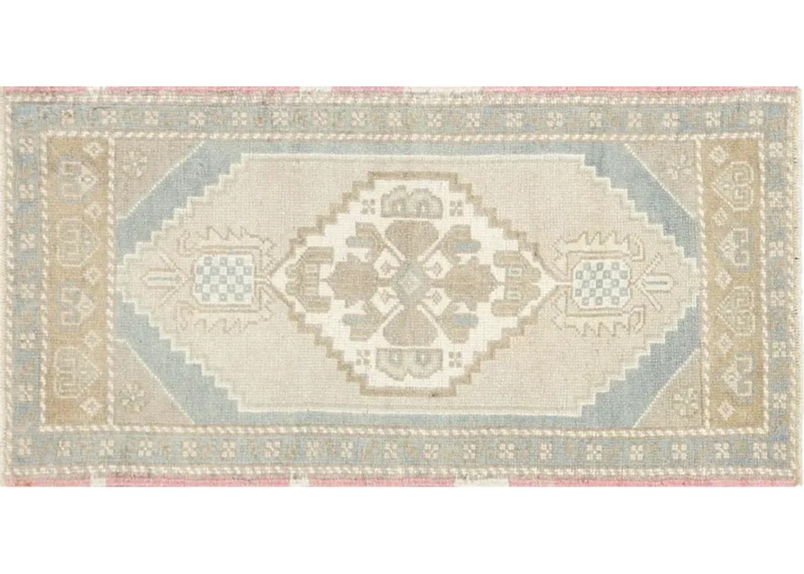 1960s Turkish Oushak Yastic-1'11"x 3'7" - Blue