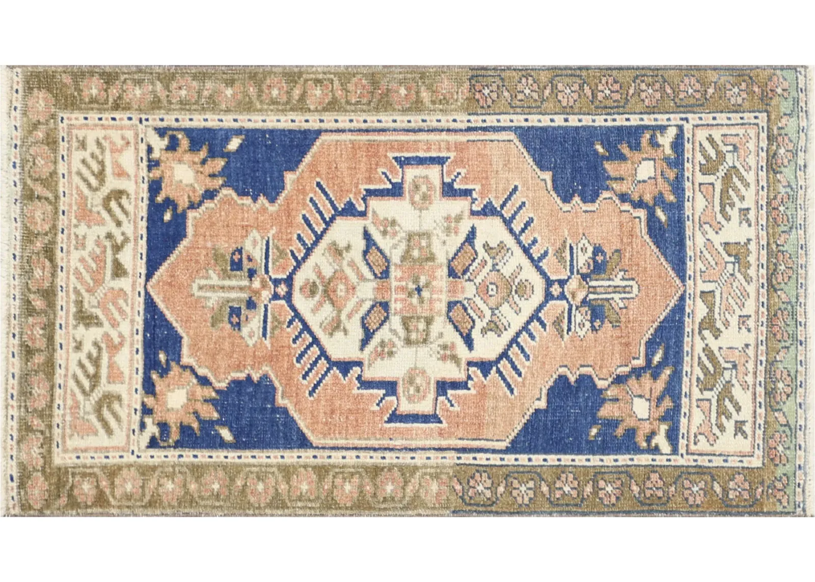 1960s Turkish Oushak Yastic-1'8"x3'2" - Blue