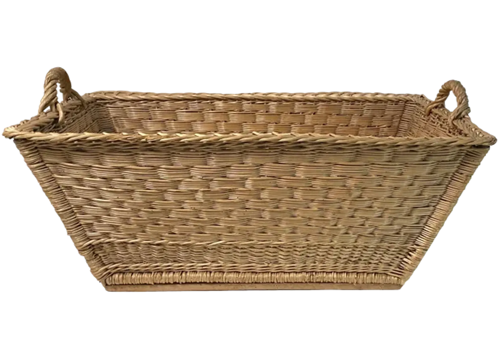 1960s French Wicker Market Basket - Brown