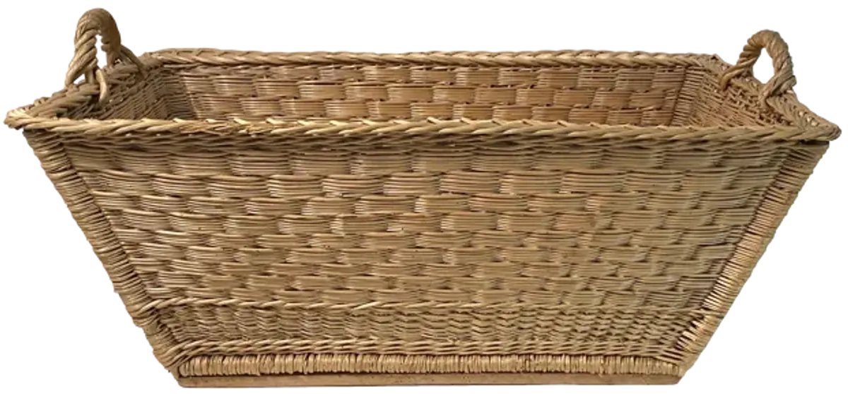 1960s French Wicker Market Basket - Brown