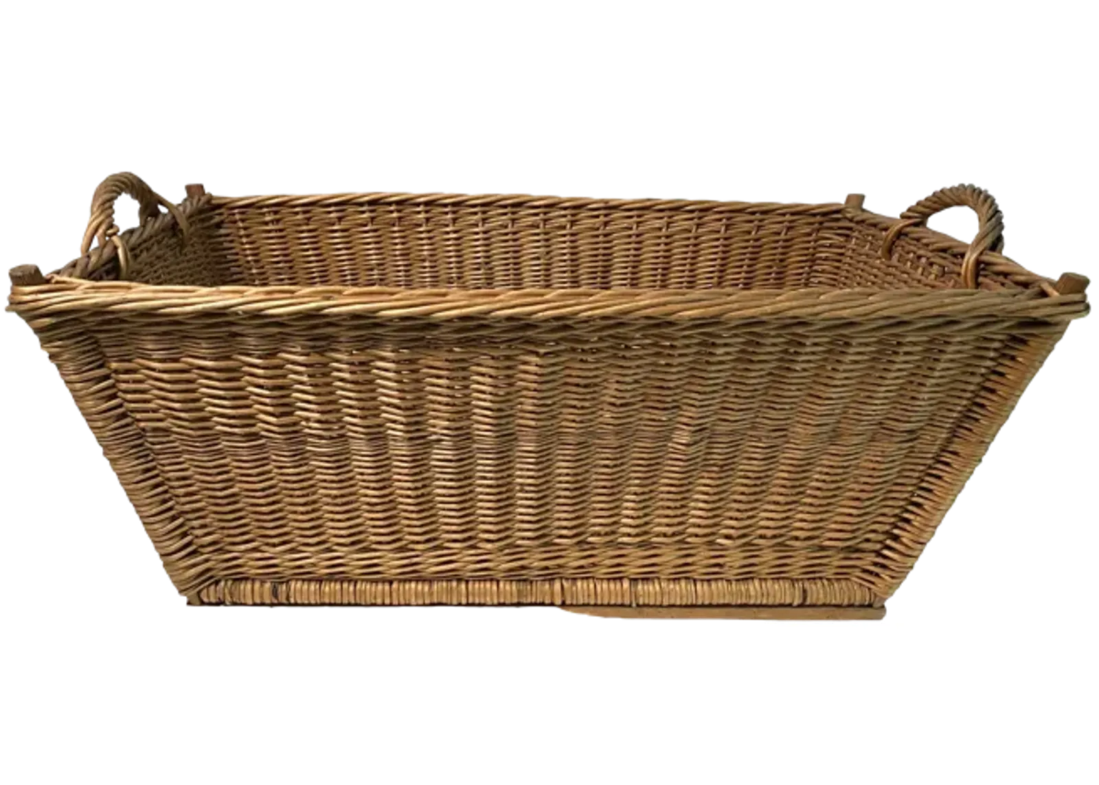 1960s French Wicker Market Basket - Brown