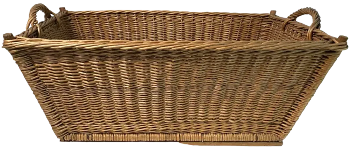 1960s French Wicker Market Basket - Brown