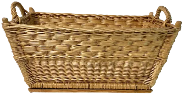 1960s French Wicker Market Basket Medium