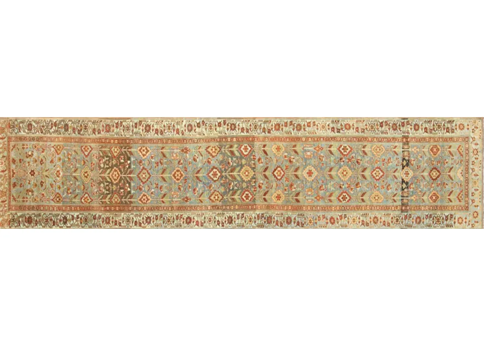 1920s Persian Bidjar Runner -3'9" x16'8'