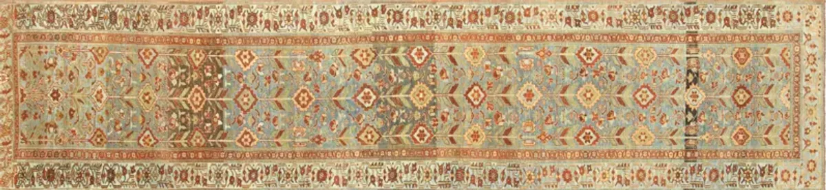 1920s Persian Bidjar Runner -3'9" x16'8'