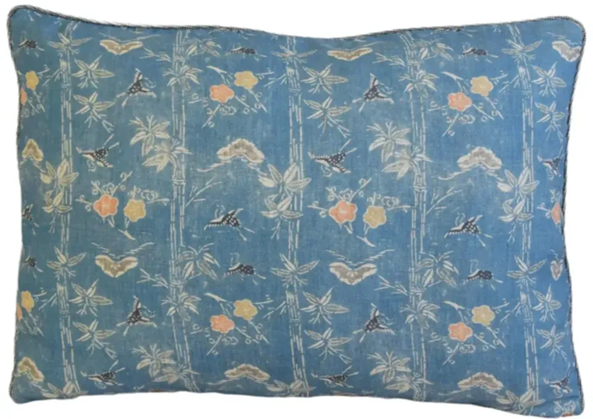 Chinoiserie Bird & Floral Bamboo Pillow