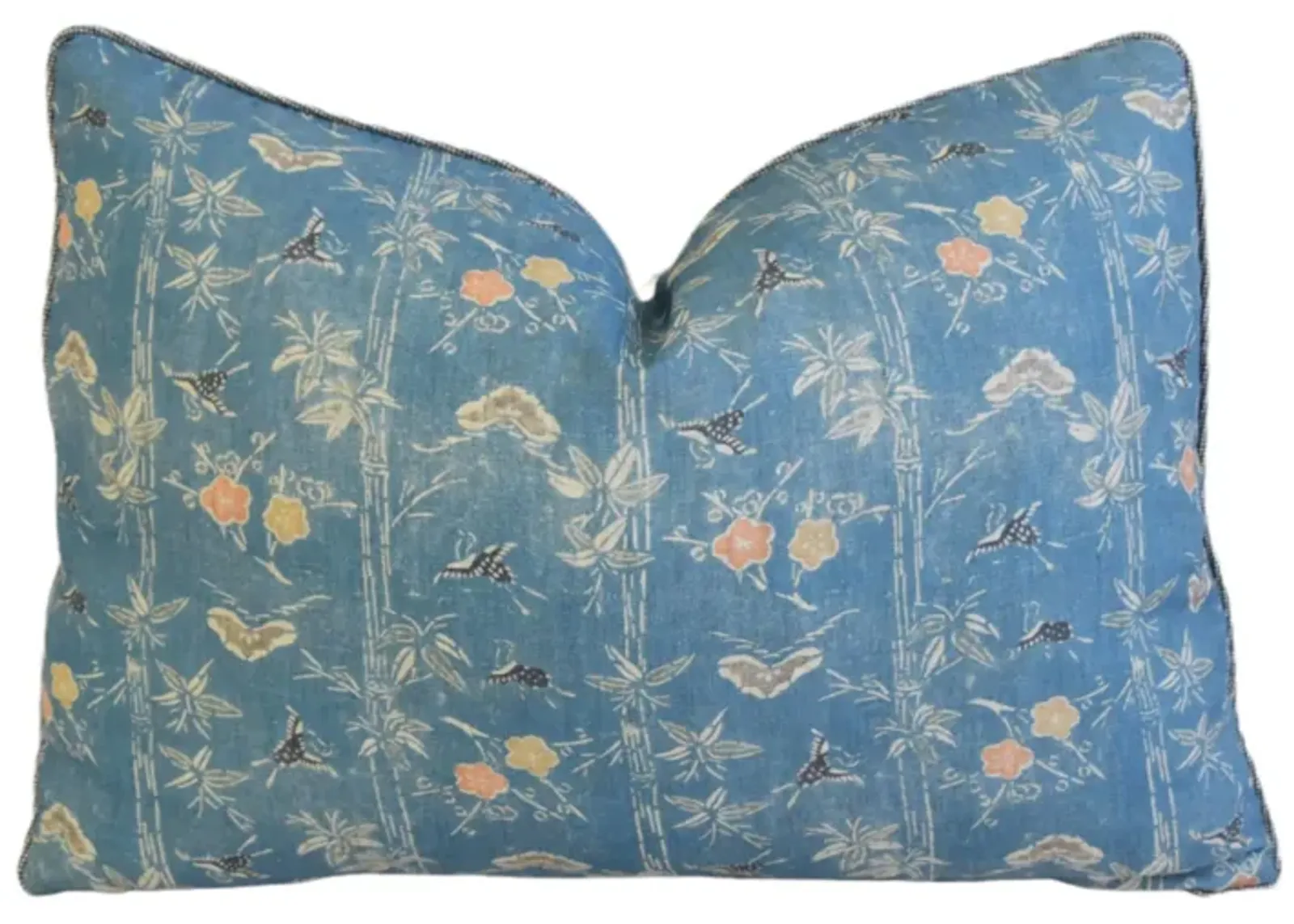 Chinoiserie Bird & Floral Bamboo Pillow