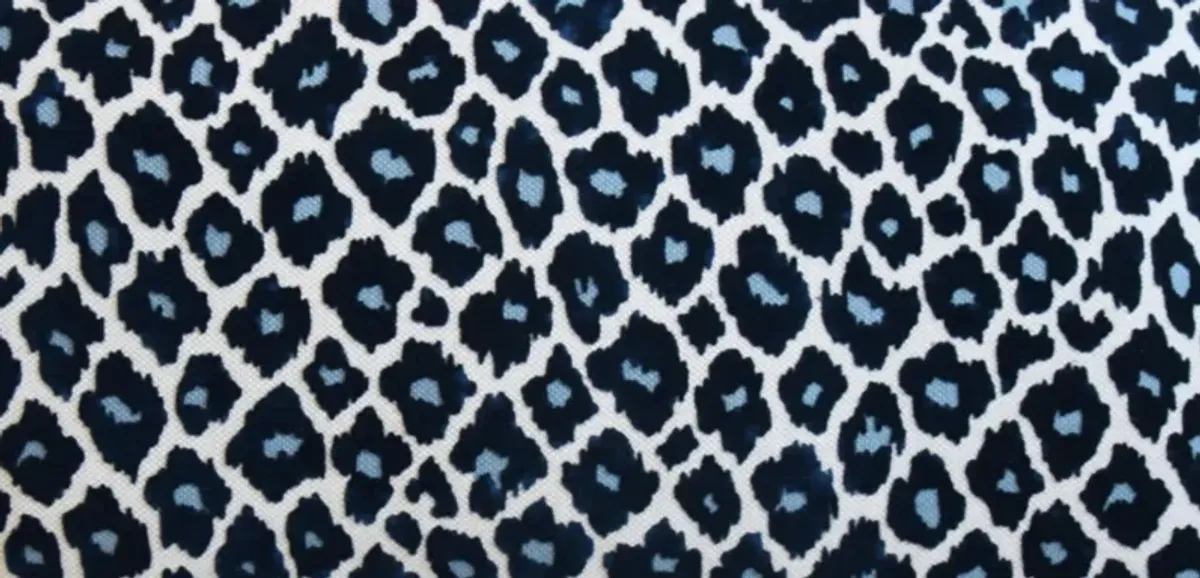 Blue Leopard Spot Chenille/Velvet Pillow