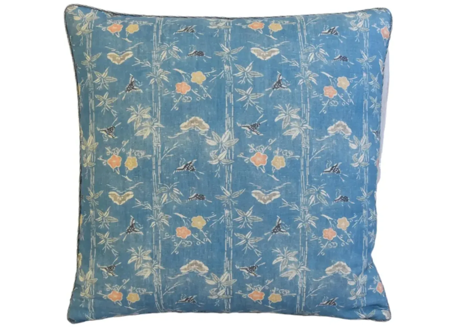 Chinoiserie Bird & Floral Bamboo Pillow