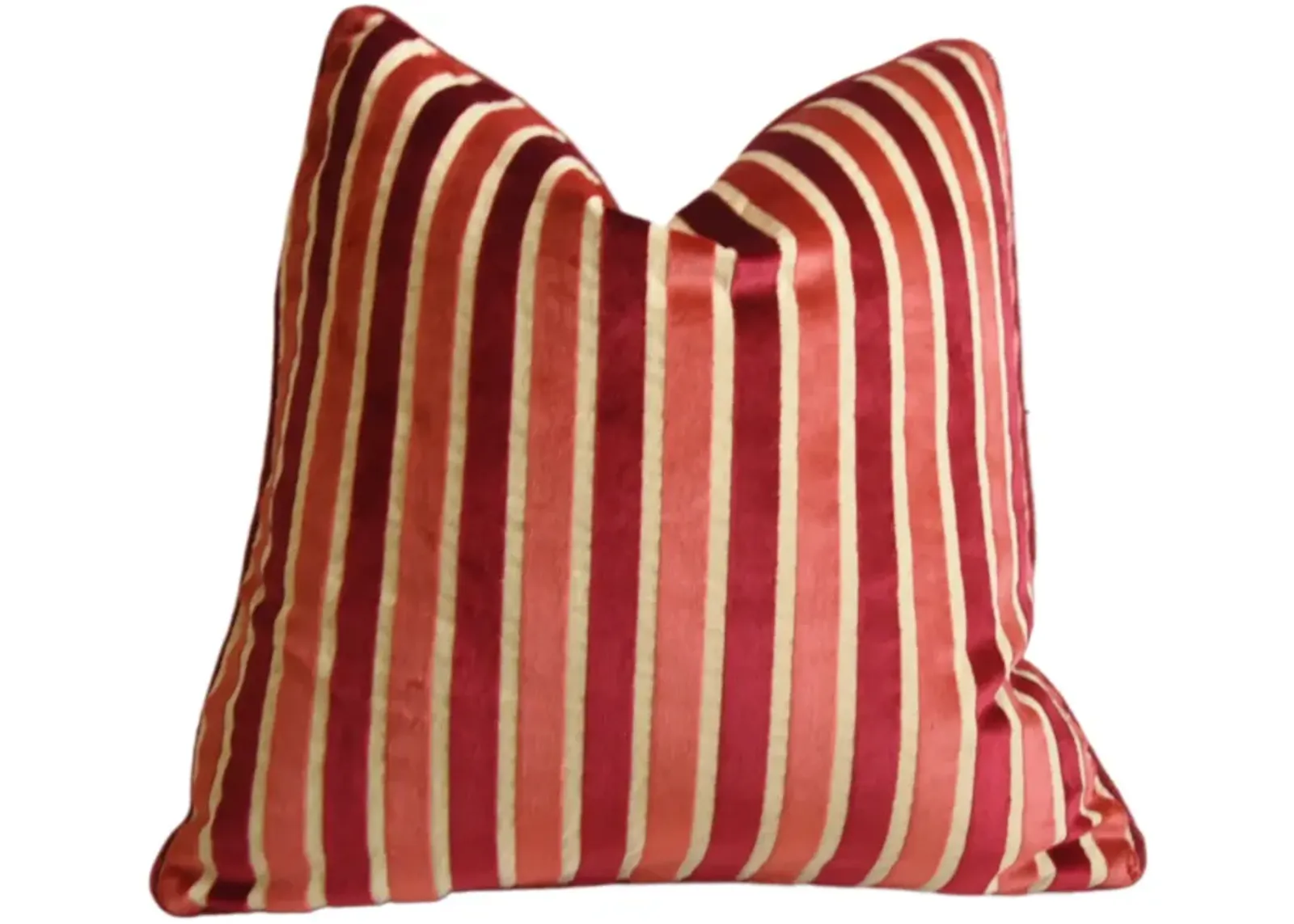 Clarence House Stripe Cut Velvet Pillow