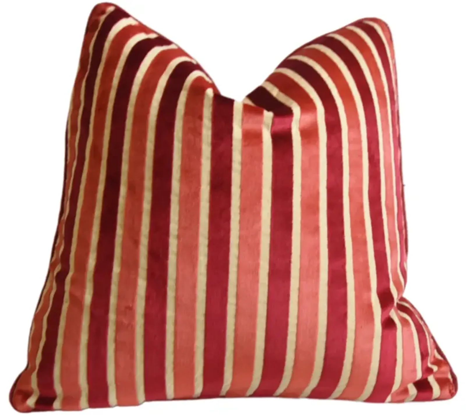 Clarence House Stripe Cut Velvet Pillow