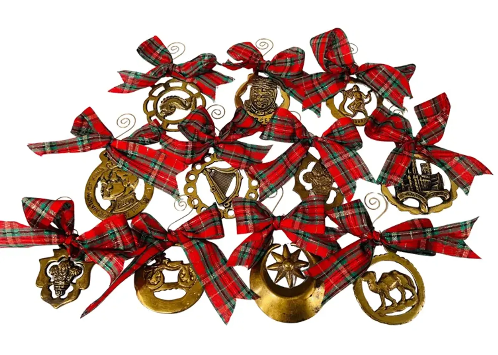 English Horse Brass Ornaments - Set of 11