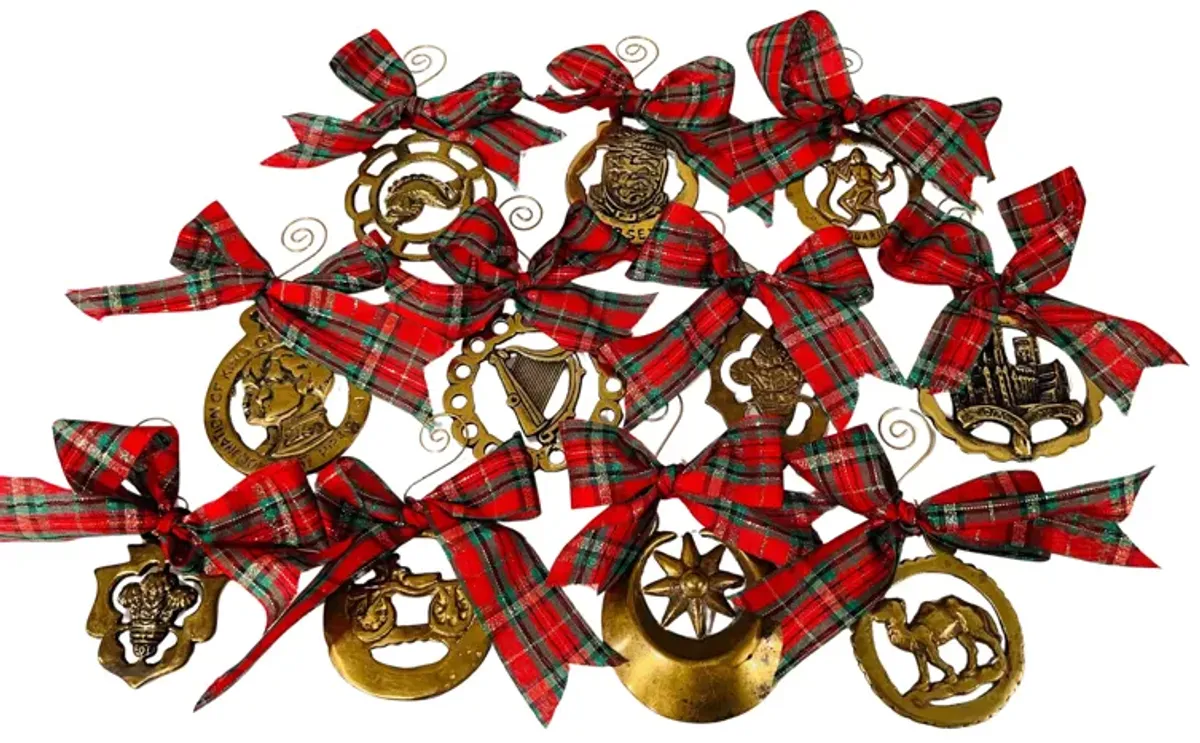 English Horse Brass Ornaments - Set of 11