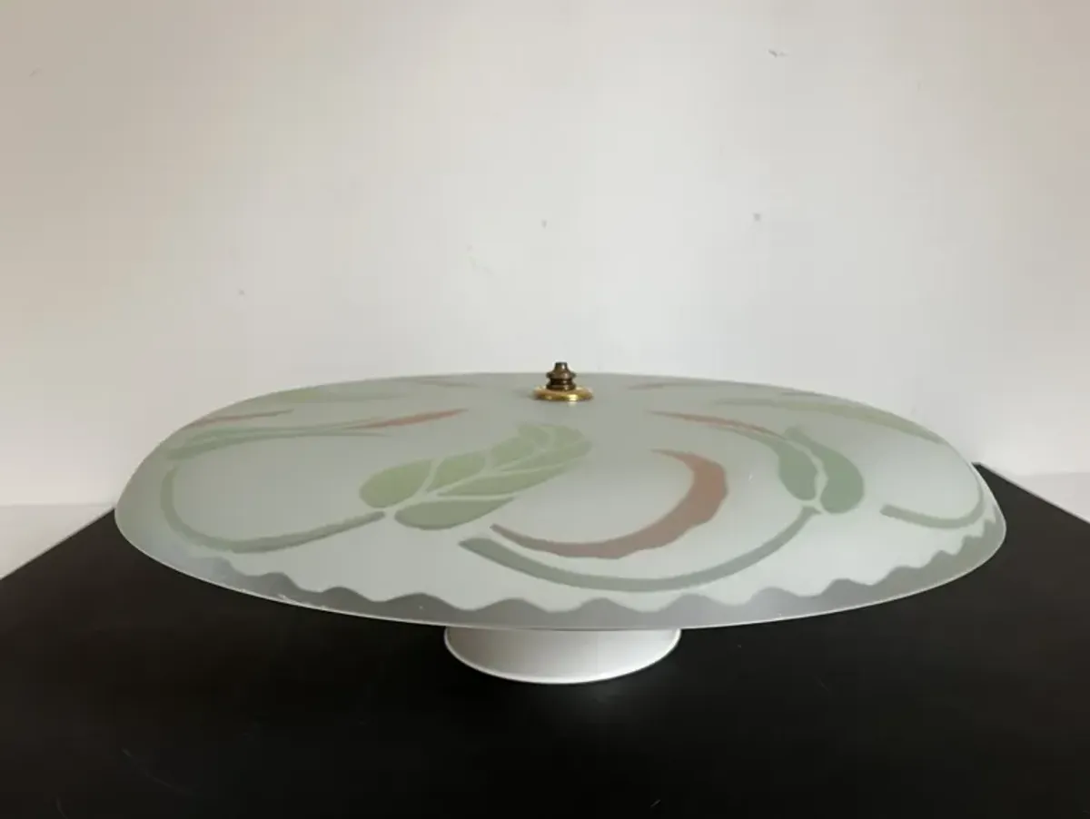 1940s Leafy Ceiling Light - Brown