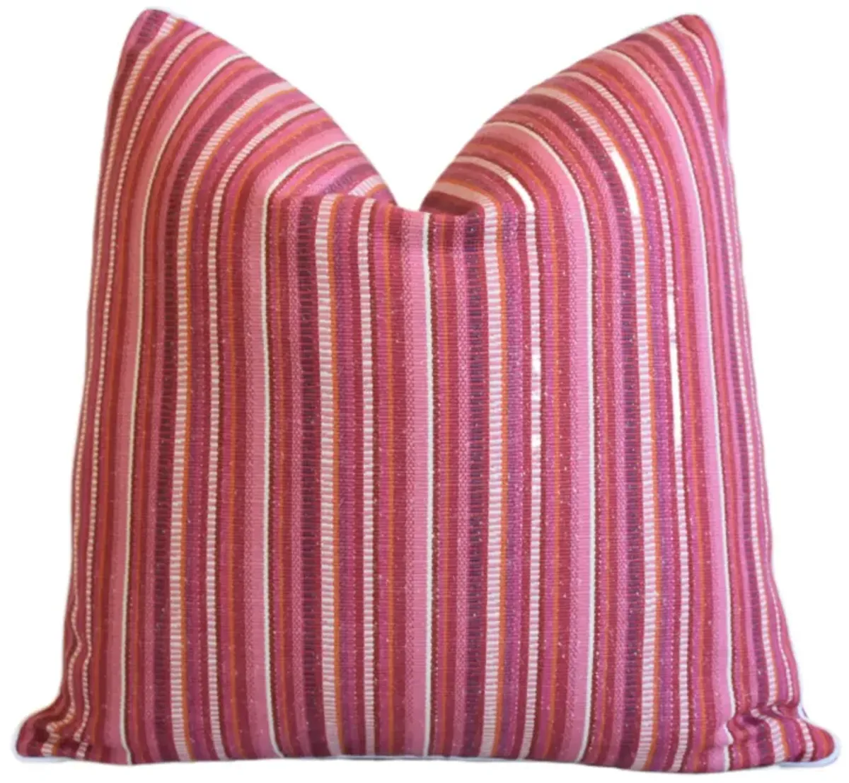 Schumacher Primavera Stripe Berry Pillow