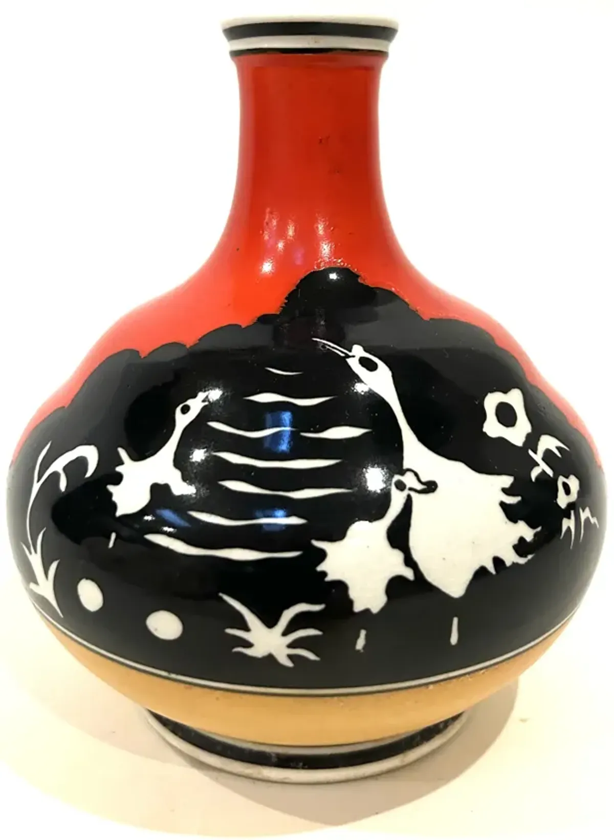 1920Set of 1930s Kinkozan Japanese Vase - Red