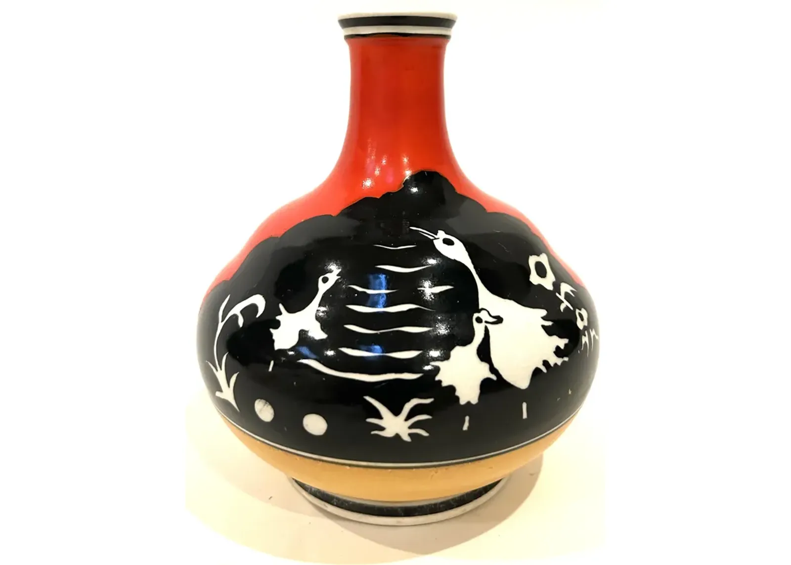 1920Set of 1930s Kinkozan Japanese Vase - Red