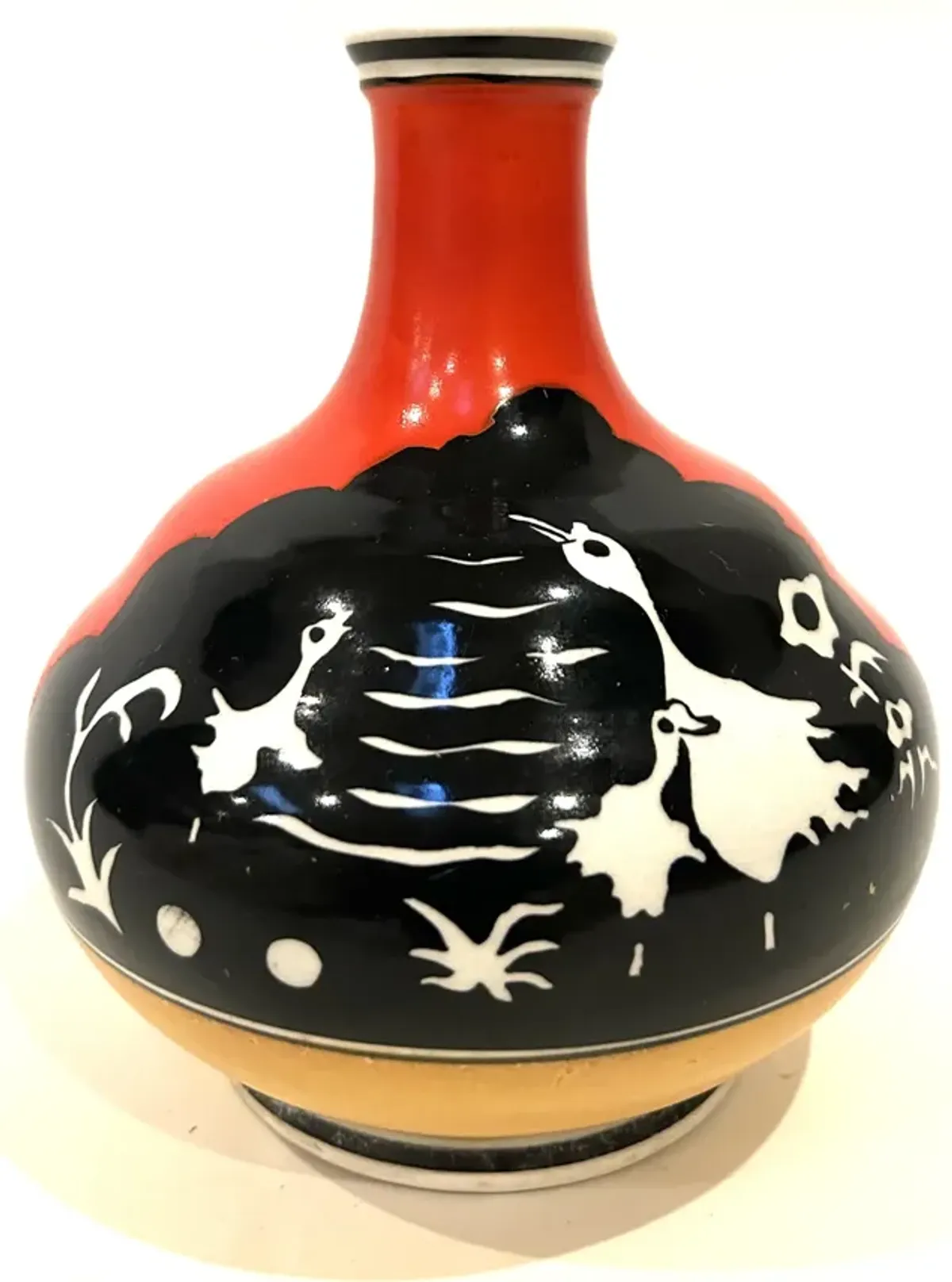 1920Set of 1930s Kinkozan Japanese Vase - Red