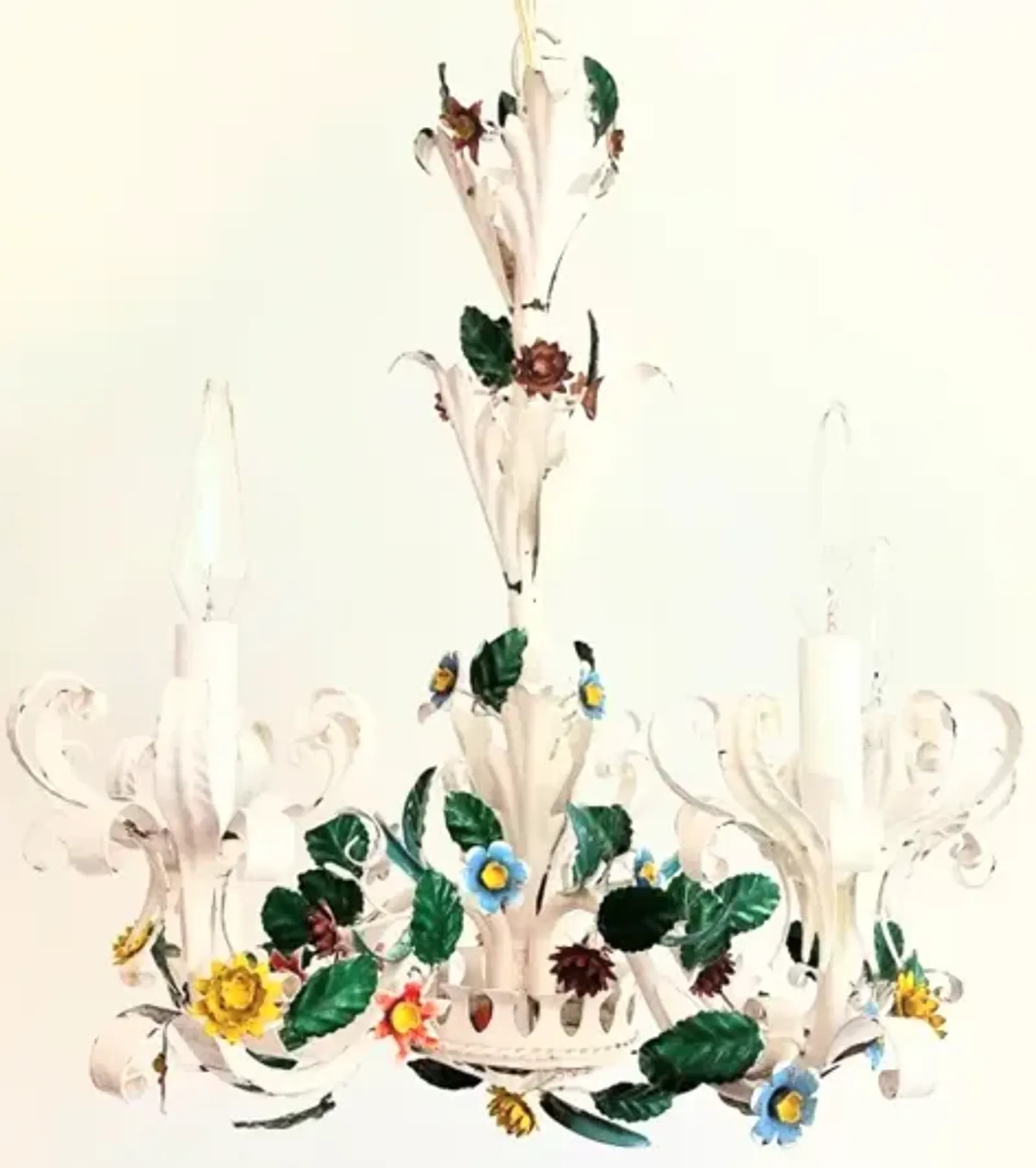 1950s italian Floral Chandelier - Blue