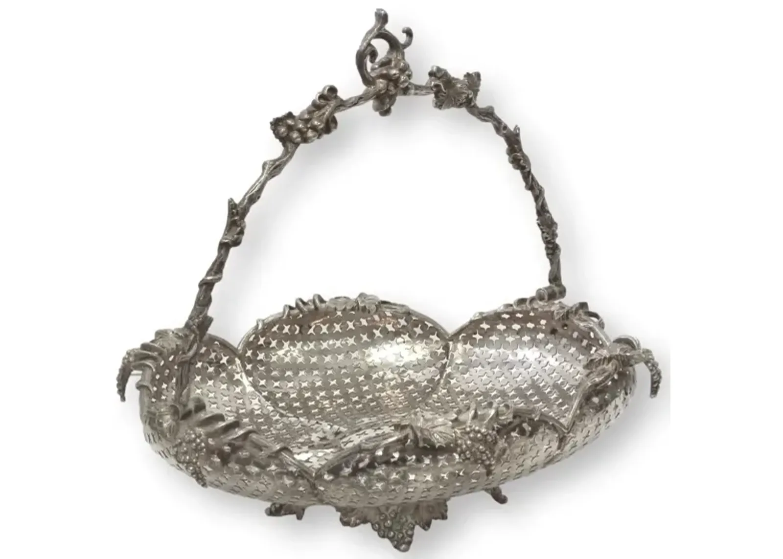 English Silver-Plate Pierced Basket