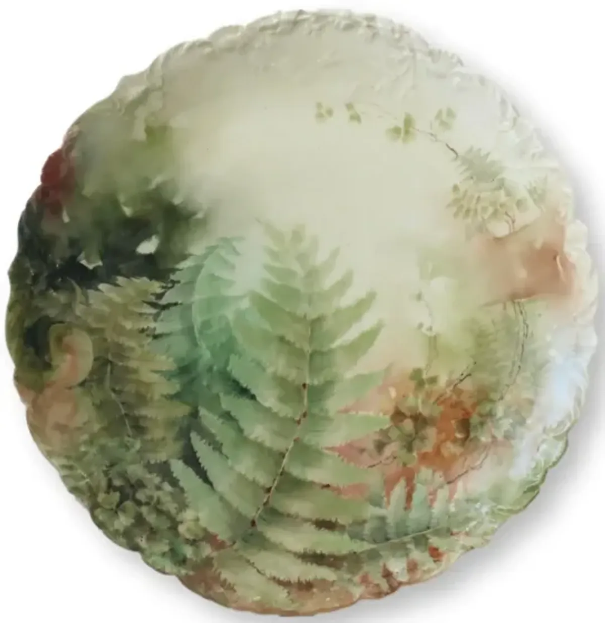 Haviland Limoges Hand-Painted Tray - Rose Victoria - Green