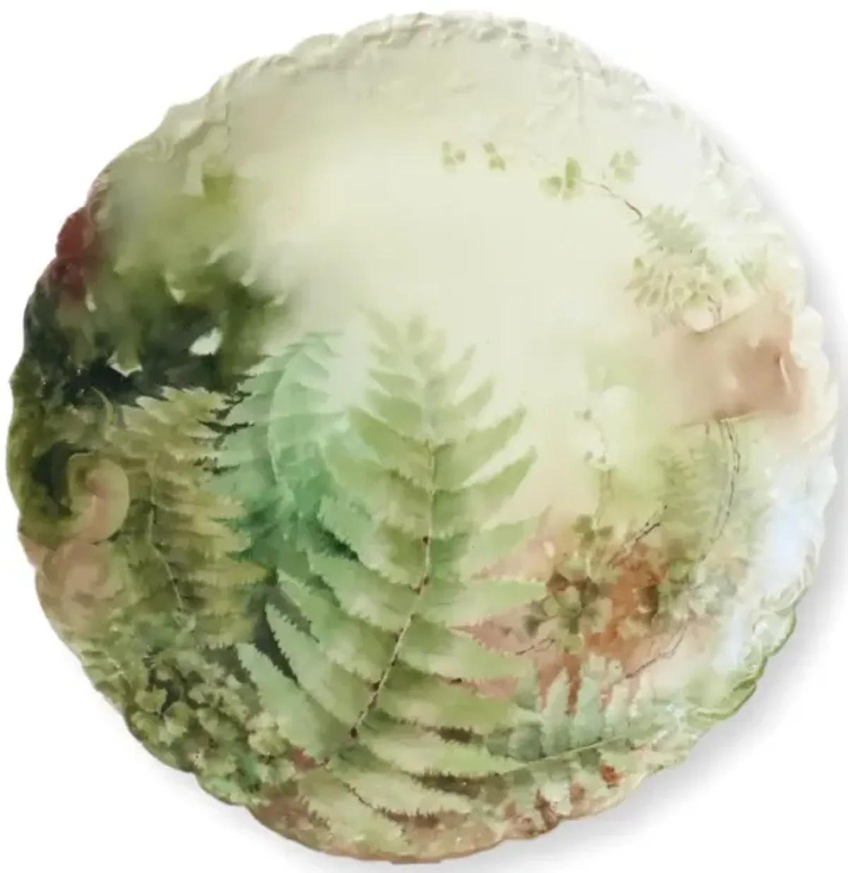 Haviland Limoges Hand-Painted Tray - Rose Victoria - Green