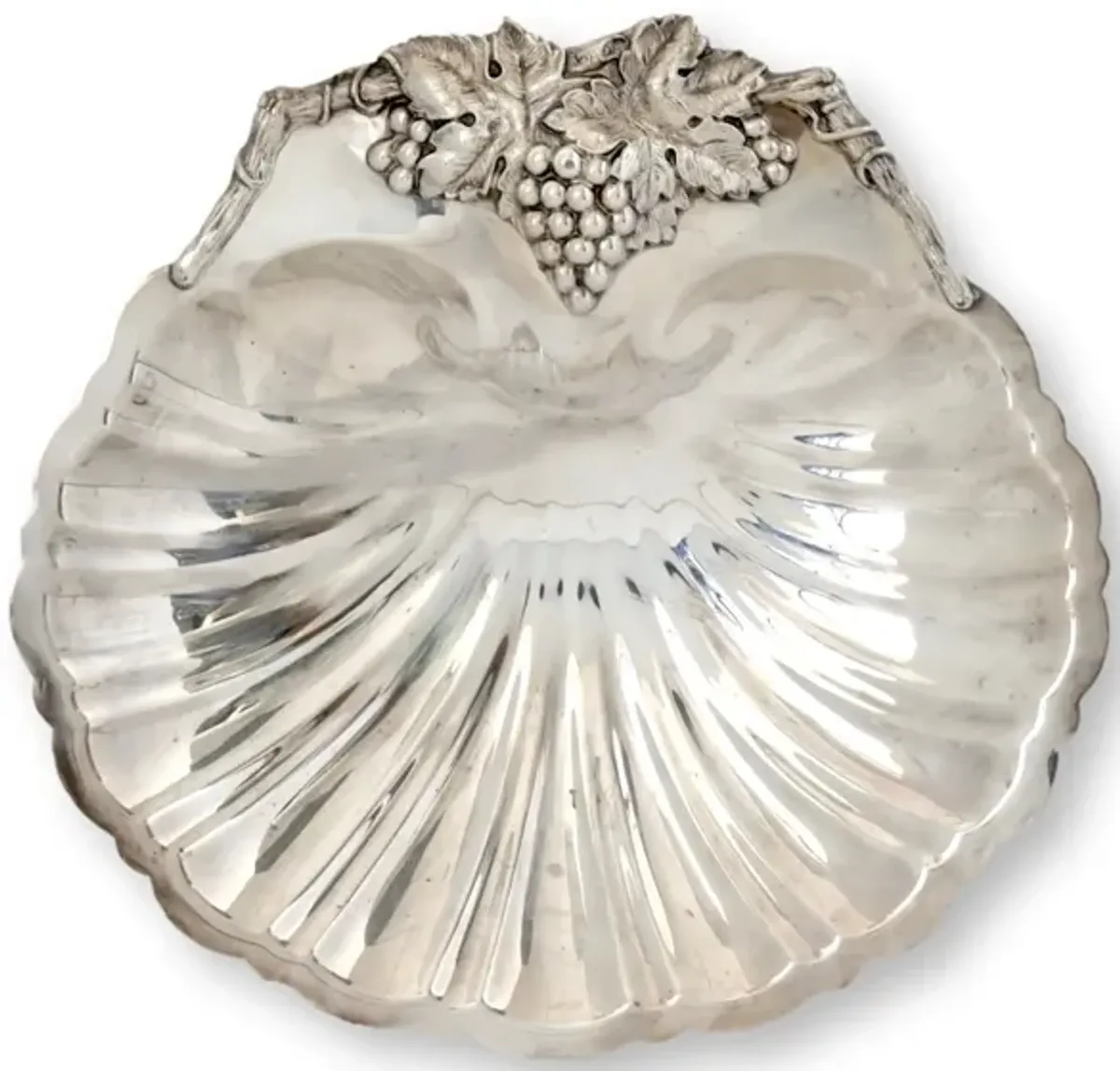 Antique English Silver-Plate Shell Bowl