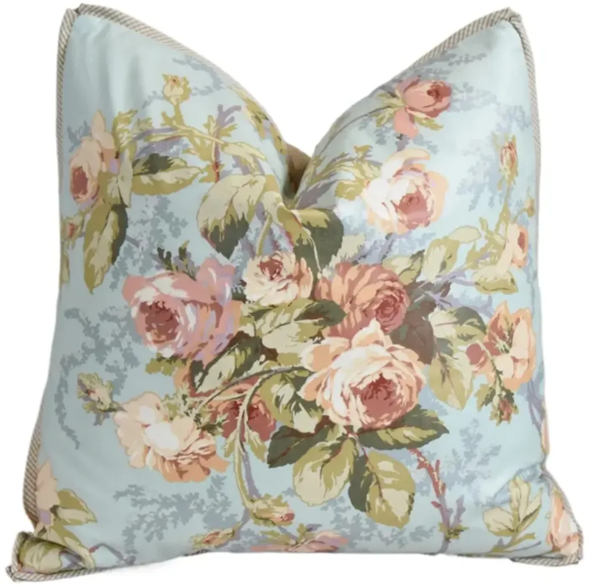 Cottage Roses Floral Flowers Pillow