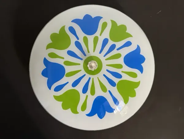 1960s Graphic Floral Flush Light - C the Light Interiors - Green