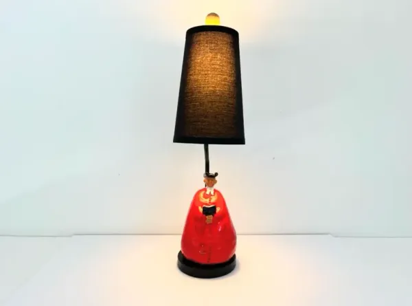 Italian Vicar Lamp & Shade - Red