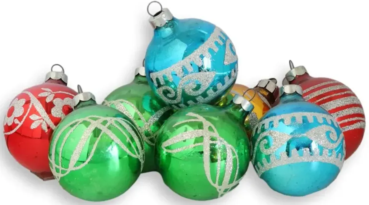 Midcenutry Mercury Glass Tree Ornaments