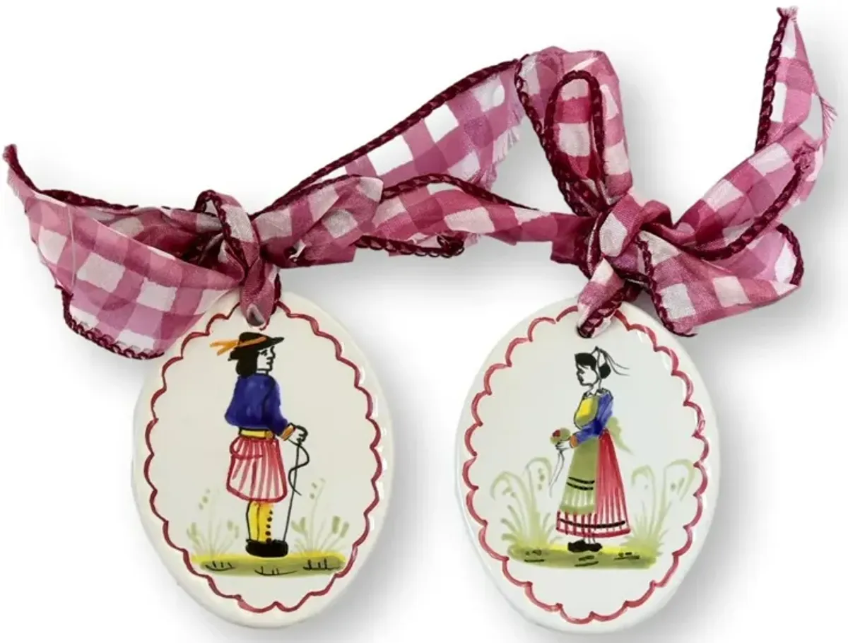 1981 French Quimper Ornaments - Set of 2