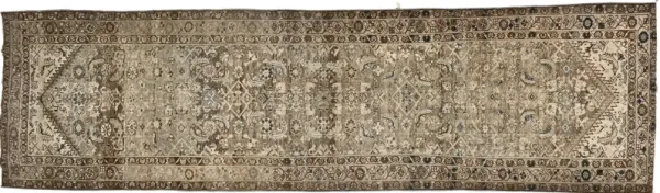 Malayer Hand Knotted Runner 3'5 X 12'7 - Beige