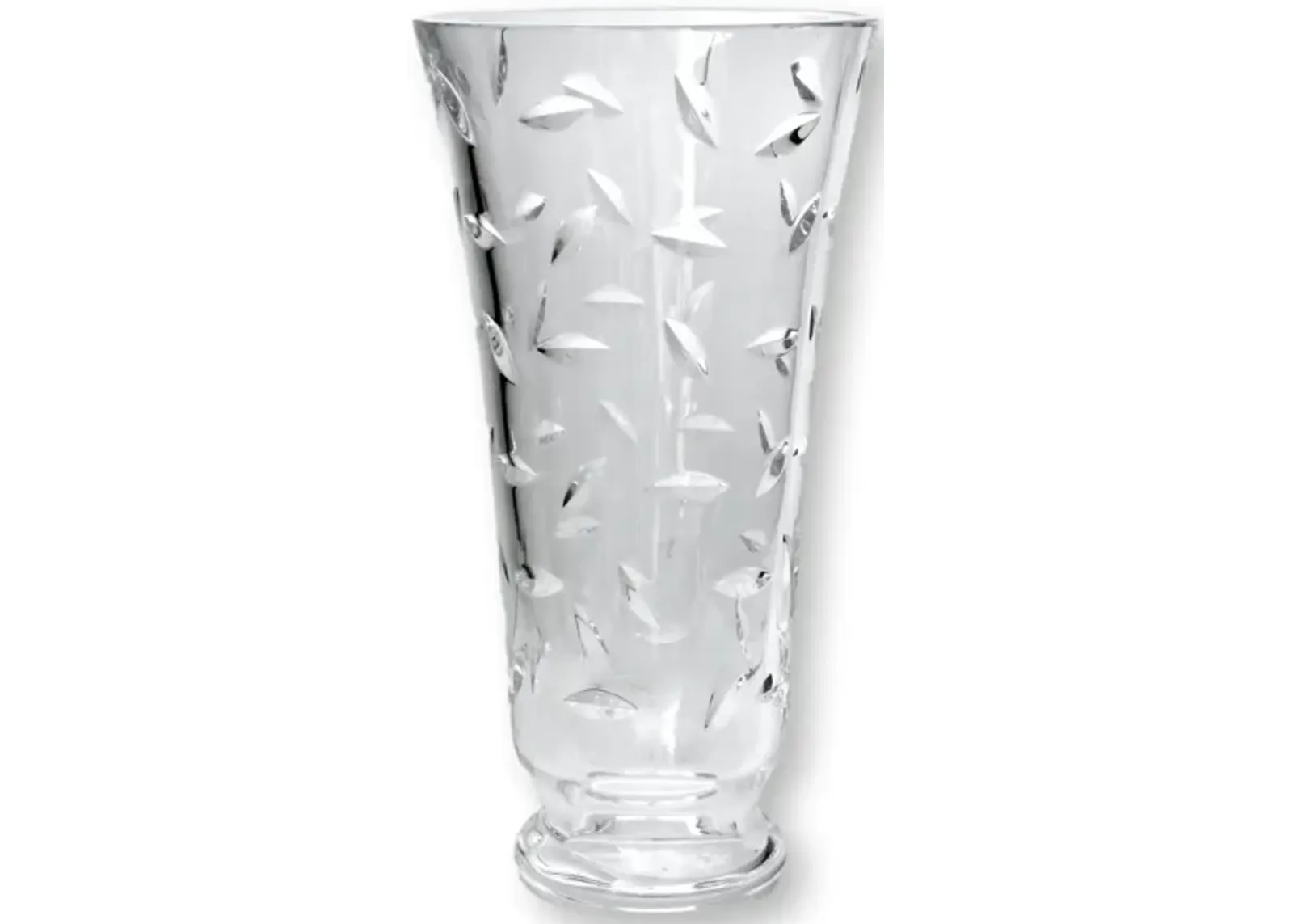 Tall Tiffany & Co. Cut Crystal Vine Vase - Clear