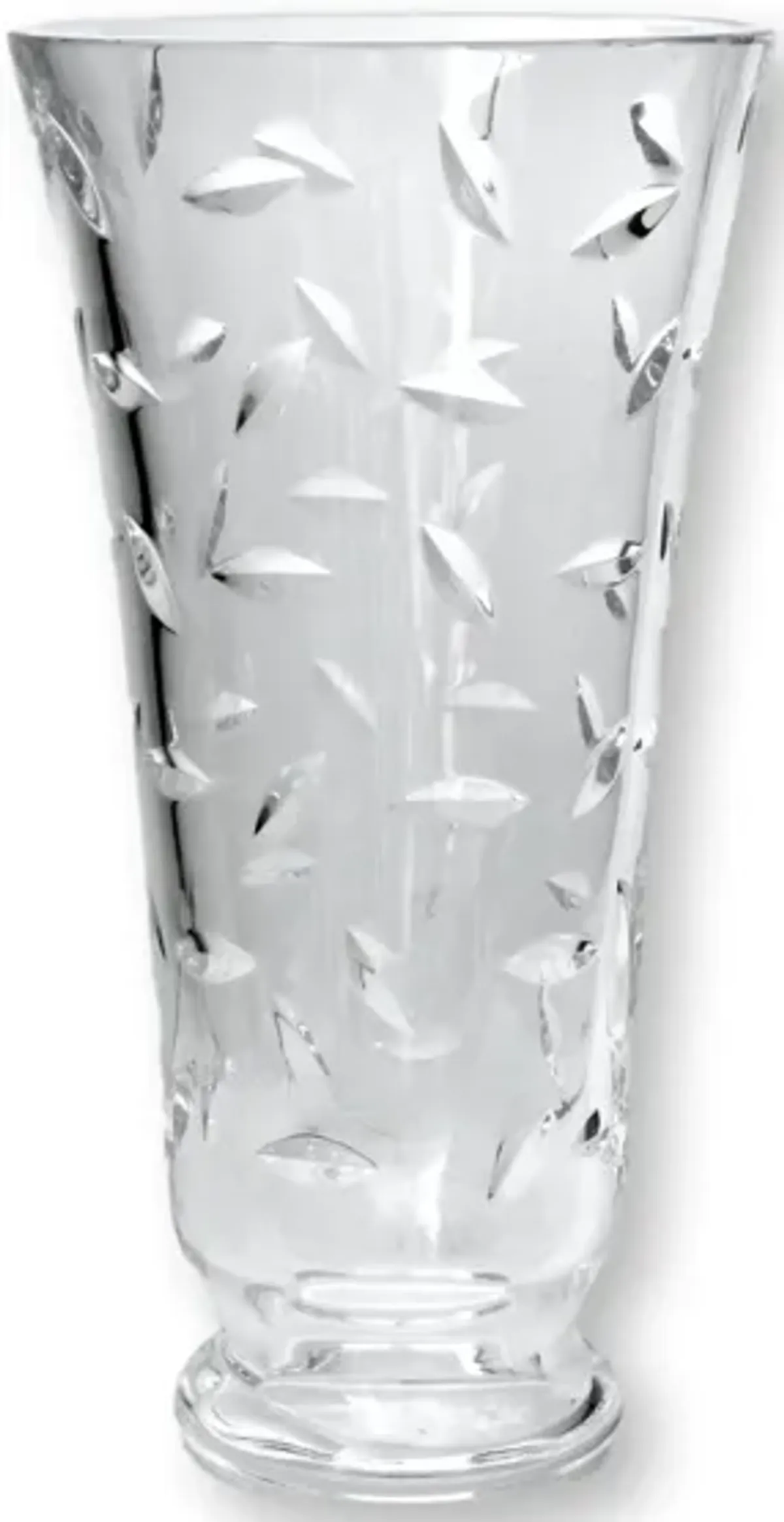 Tall Tiffany & Co. Cut Crystal Vine Vase - Clear