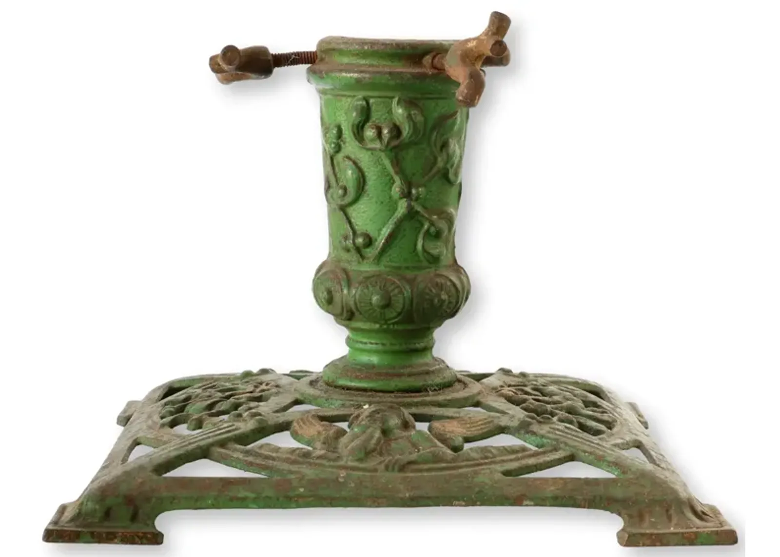 Antique Cast Iron Christmas Tree Stand - Green