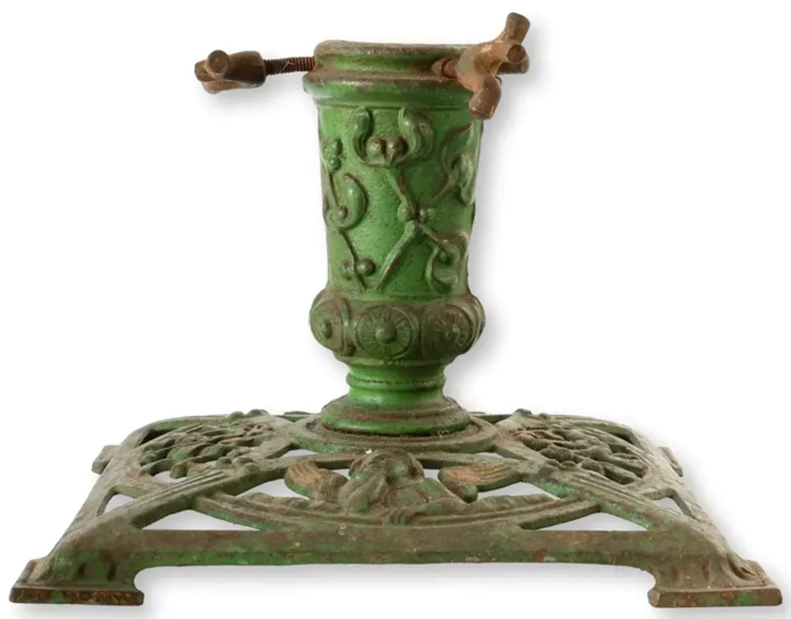 Antique Cast Iron Christmas Tree Stand - Green