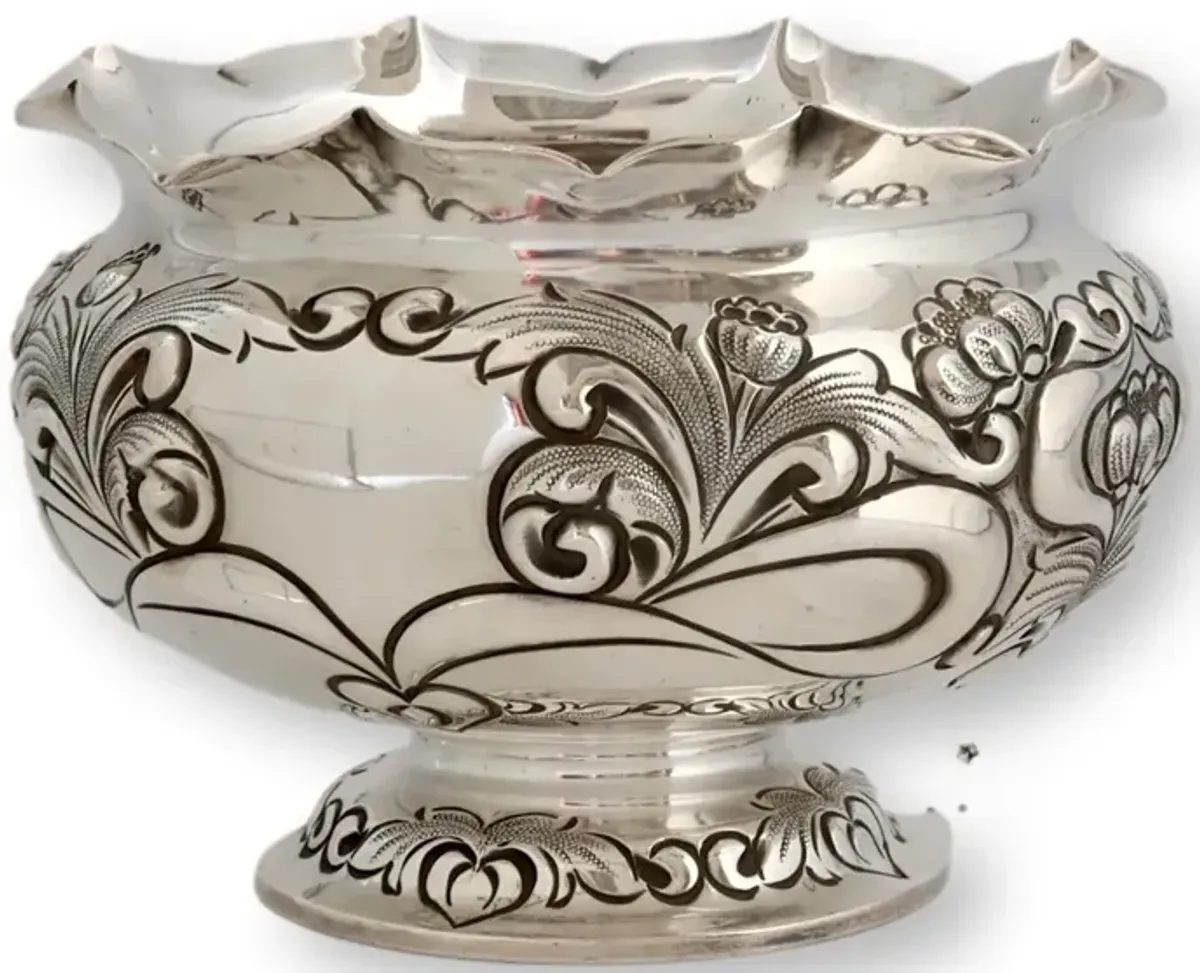 Sheffield Silverplate Hand Repoussé Bowl