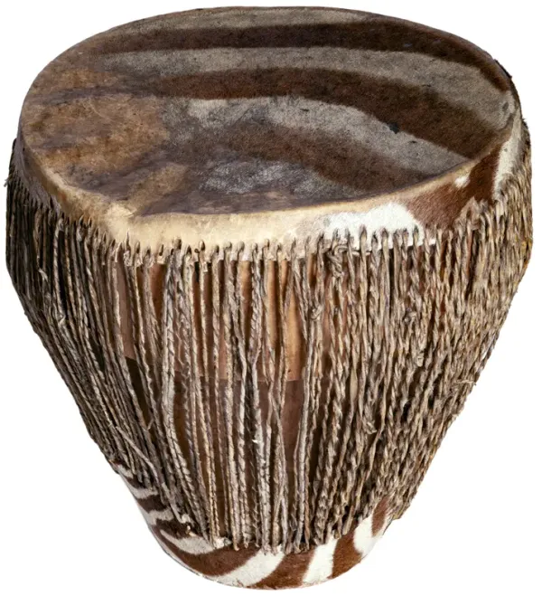 Authentic African Zebra Skin Drum