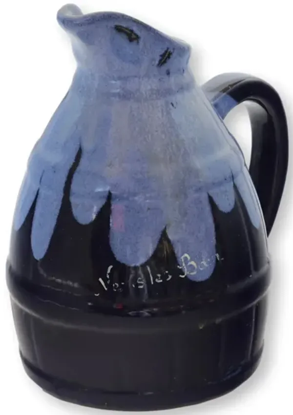 Antique French Drip Glaze Stoneware Jug - New England Mercantile - Blue