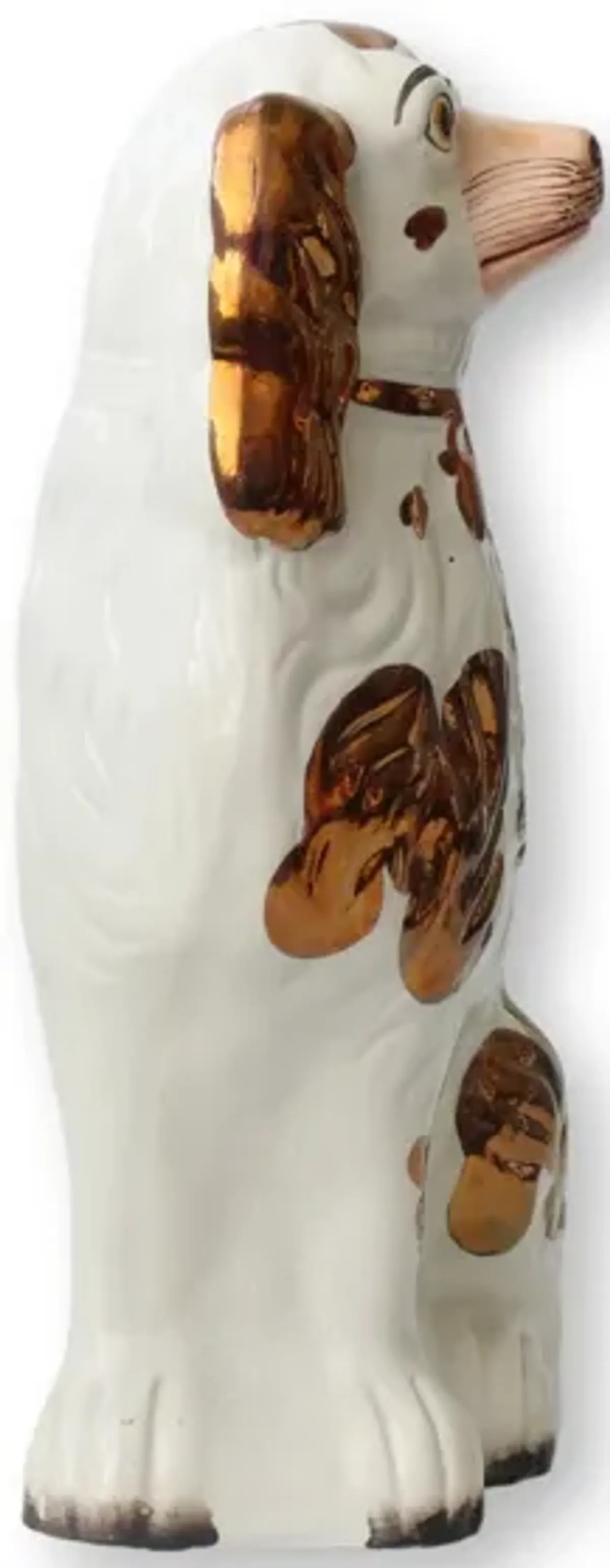 Large Staffordshire Copper Lustre Dog - Brown